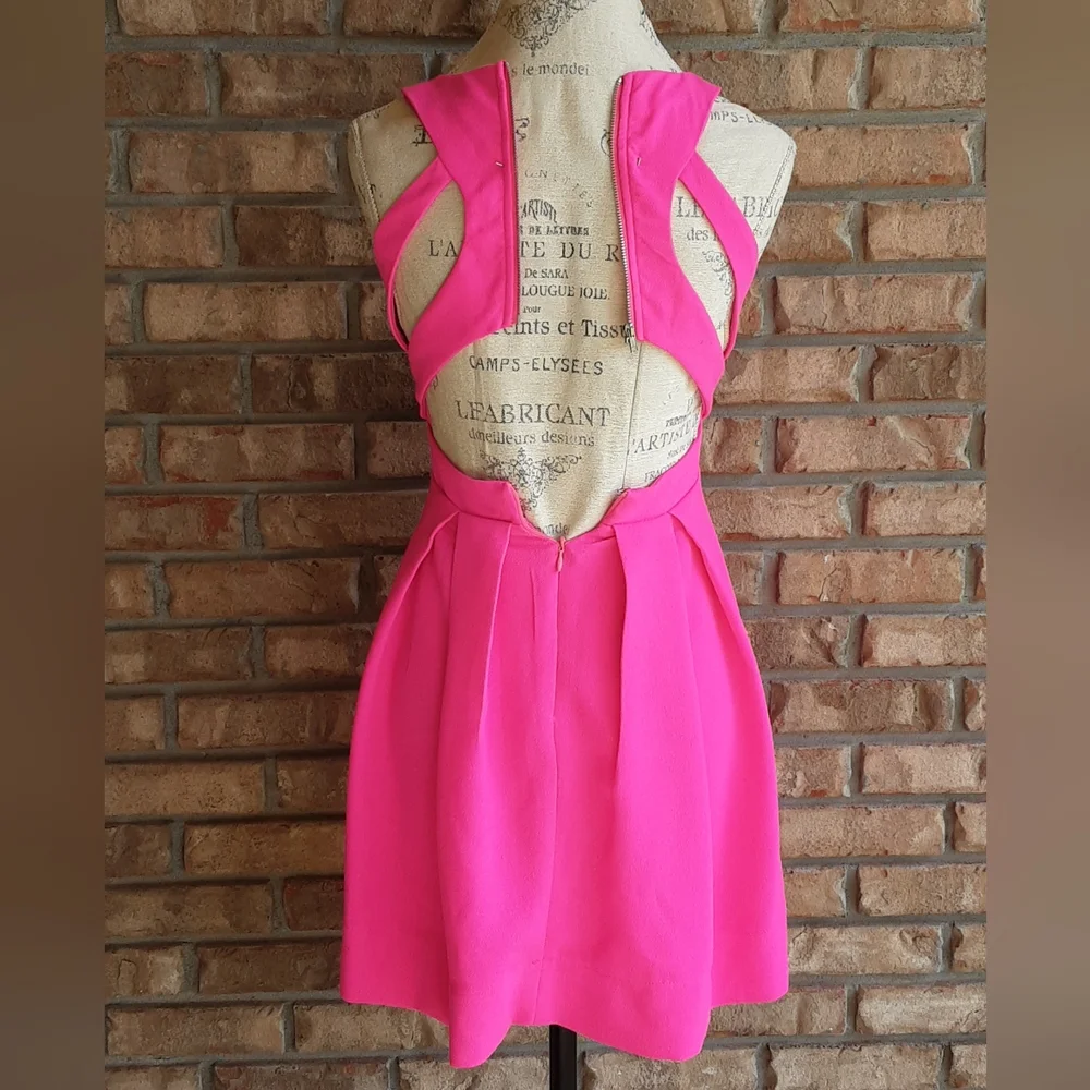 Lulus Exclusive Test Drive Neon Barbie Pink Dress Size XS. - Picture 6 of 9